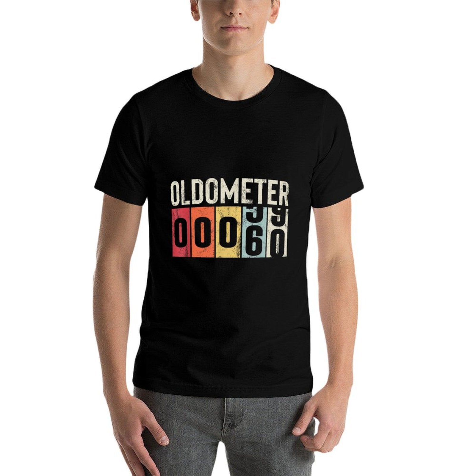 Funny 60 Years Old Oldometer Vintage 60th Birthday Odometer  High-quality Stitching T-Shirt