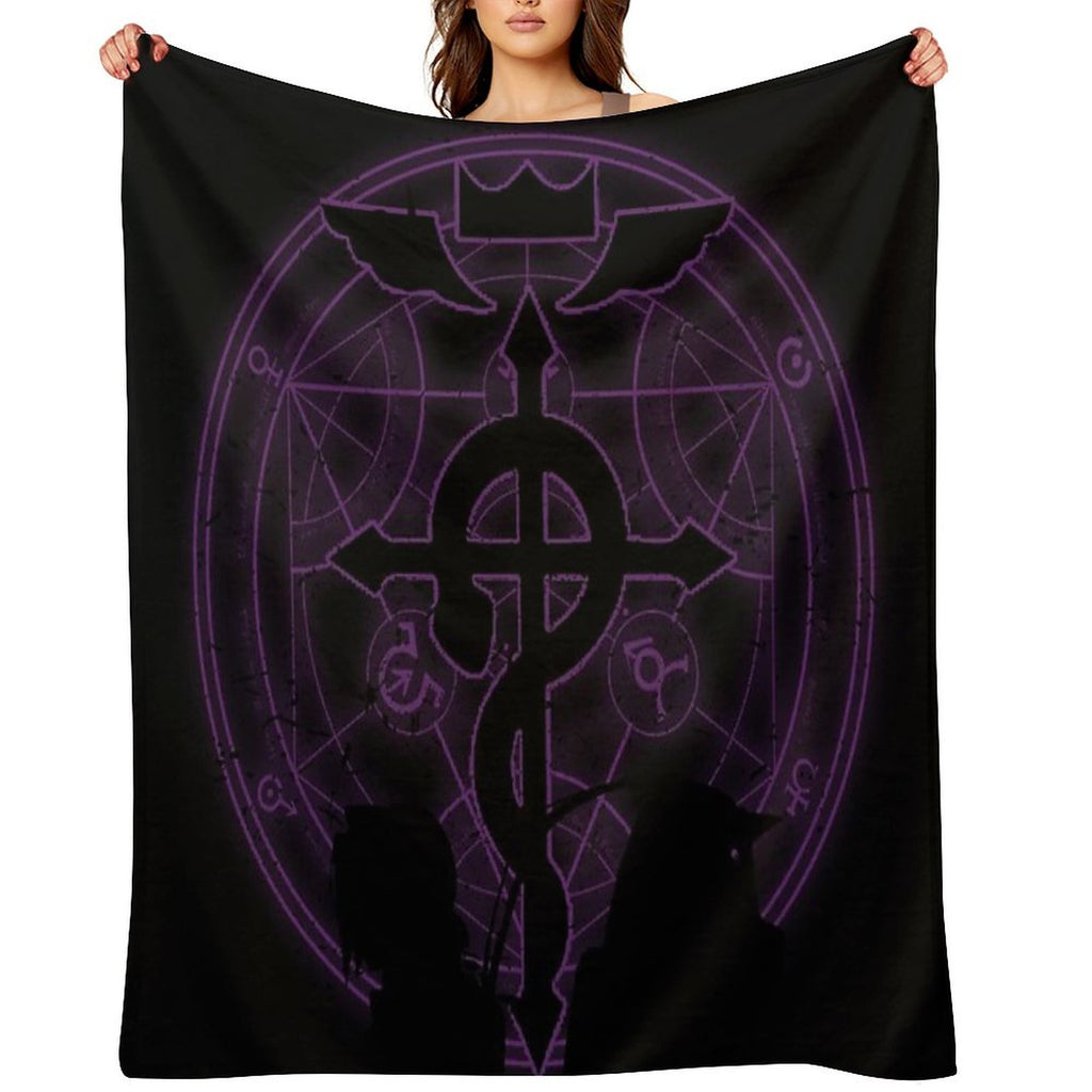 Purple Fullmetal Travel-friendly Throw Blanket