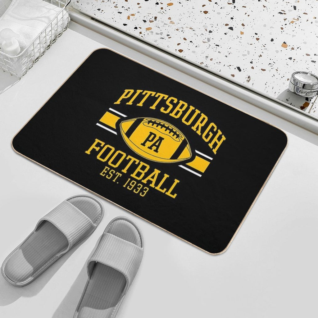 Vintage Pittsburgh Retro Steelers PA Football Team Goalline Sport Lover Gift For Fan  Dirt-Trapping Bath Mat
