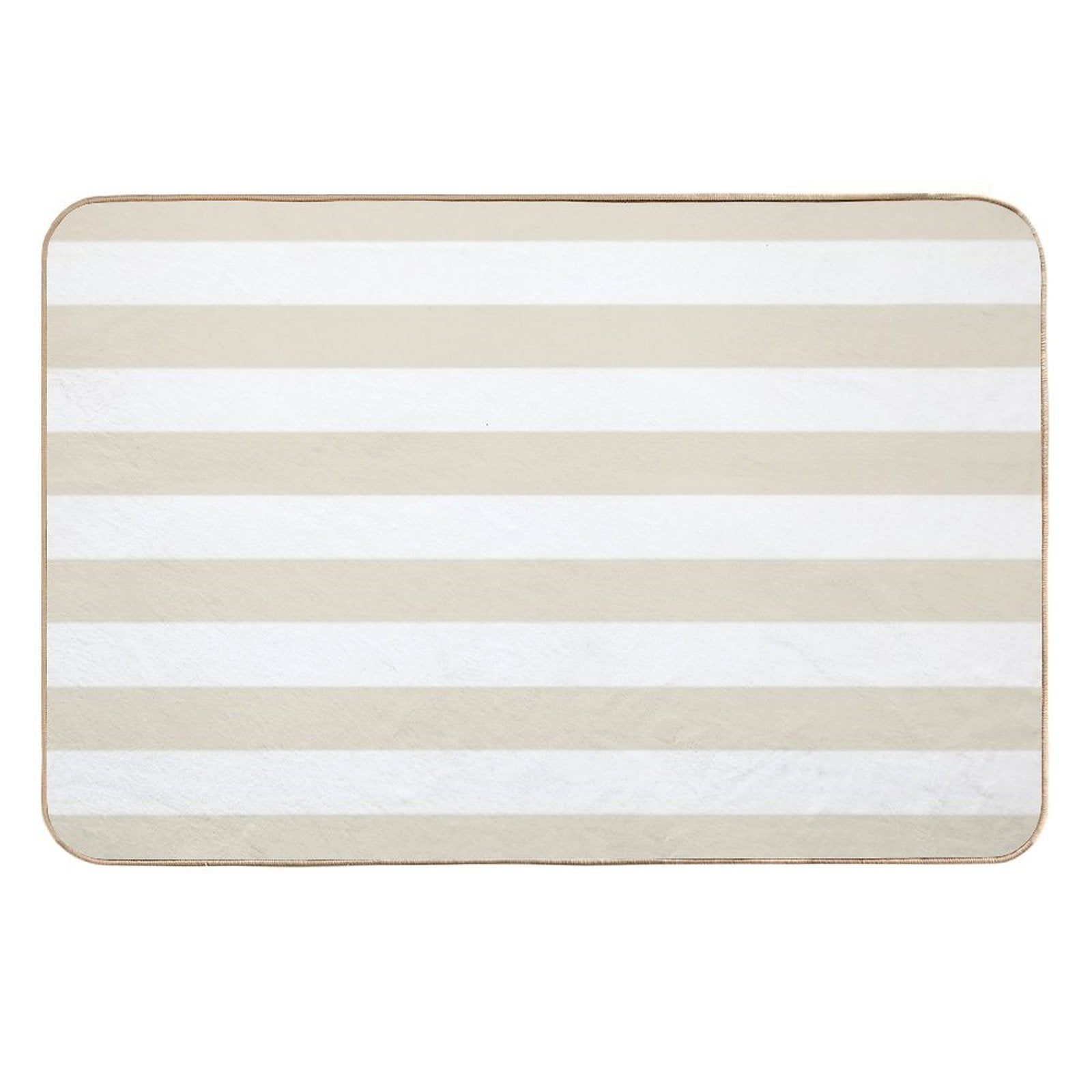Beige And White Horizontal Stripe Pattern - Hue Coordinates WPantone Baby's Breath 11-0202 2022 Trending Color  Versatile Bath Mat