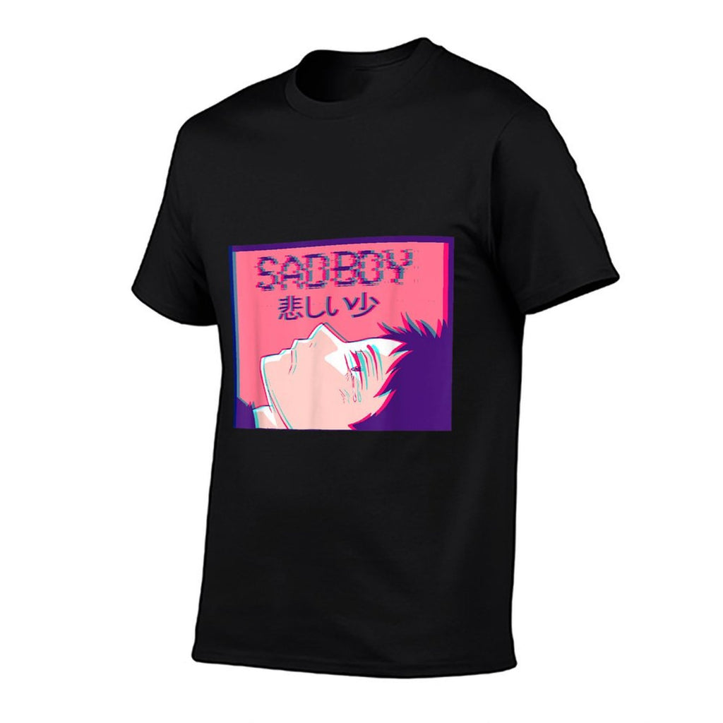 Sad Anime Boy Emo Soft Boy Eboy Vaporwave Aesthetic Lofi  Versatile T-Shirt