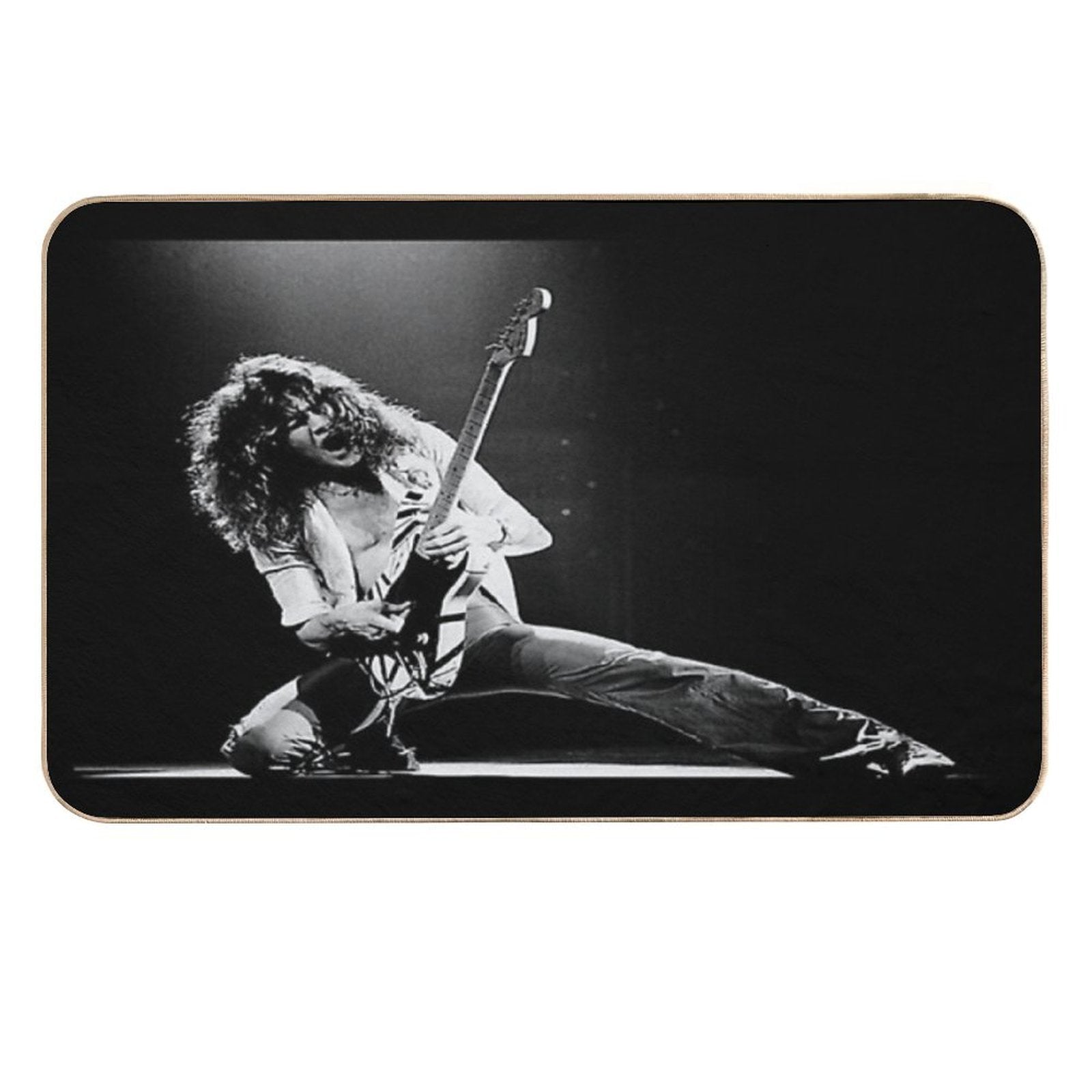 Black White Guitar Van  Dirt-Trapping Bath Mat