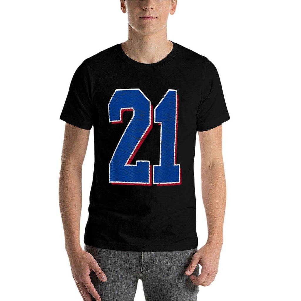 Number 21 Numbered Uniform Sports Team Jersey 21st Birthday  Relaxed-fit T-Shirt