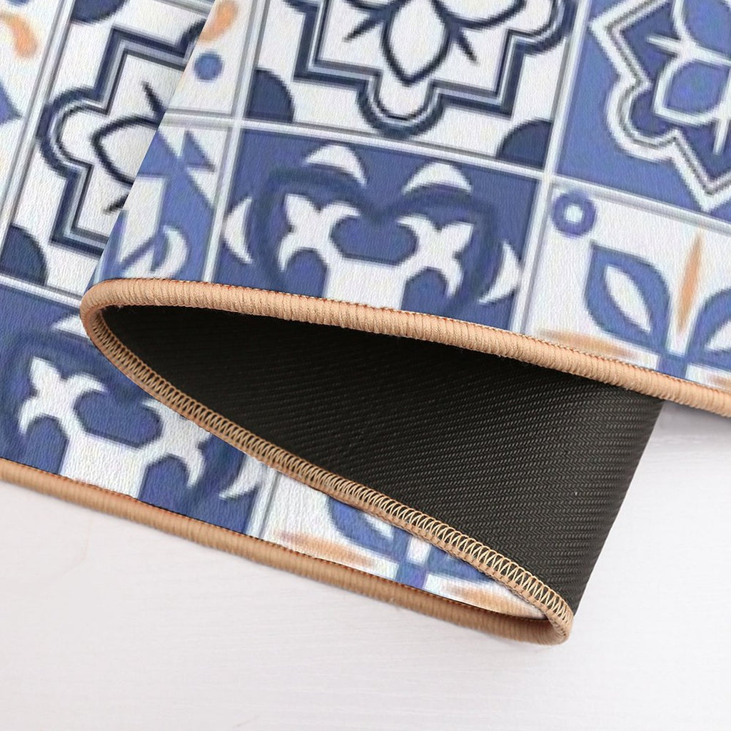 Blue Portuguese Tile  Versatile Bath Mat