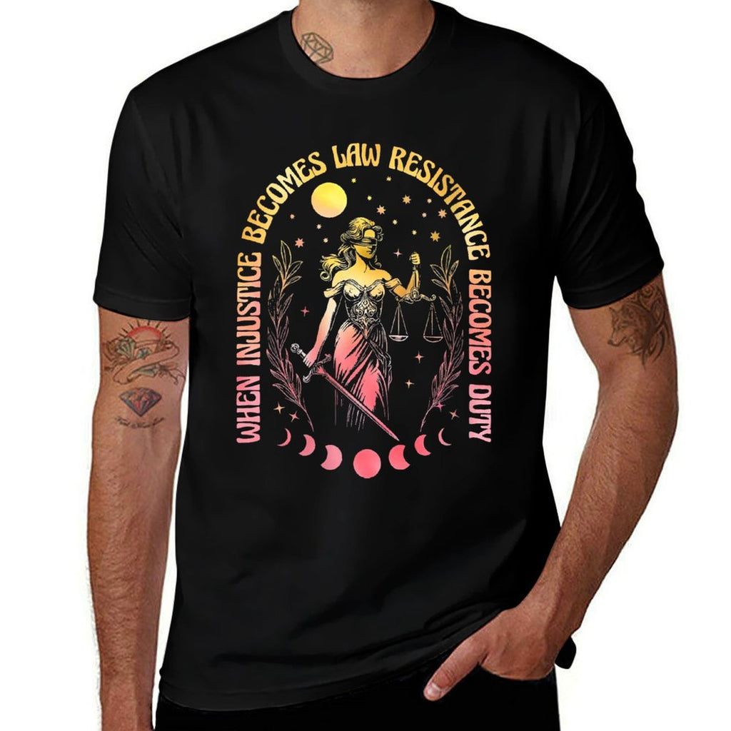 Womens When Injustice Becomes Law Resistance Becomes Duty RBG Quote Comfortable T-Shirt