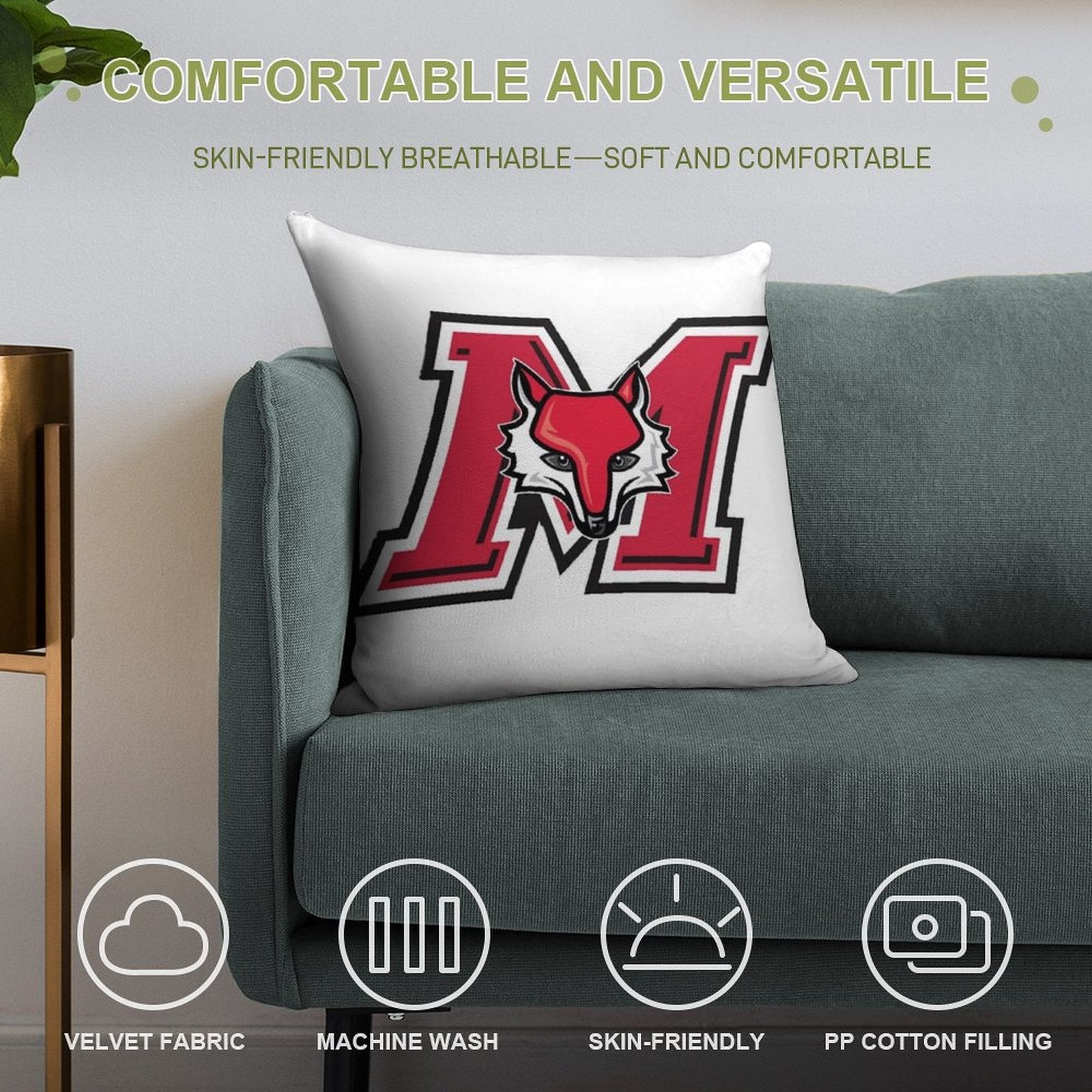 Marist Logo Soft Gift Ready Throw Pillow
