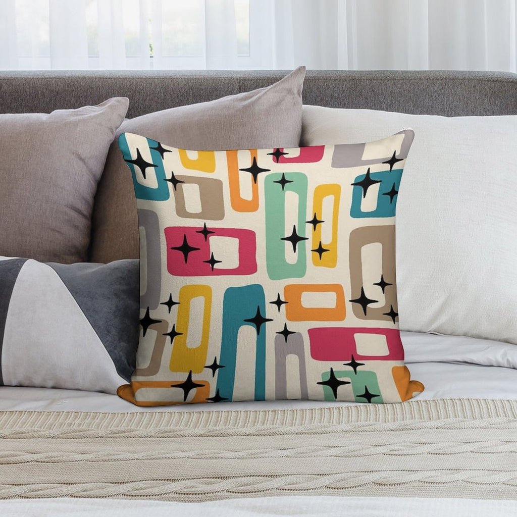Retro Mid Century Modern Abstract Pattern 154 Soft Home Decor Throw Pillow