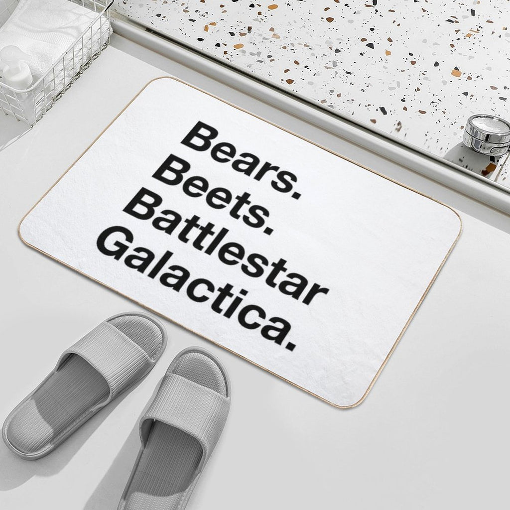Bears. Beets. Batttlestar Galactica. Durable Bath Mat