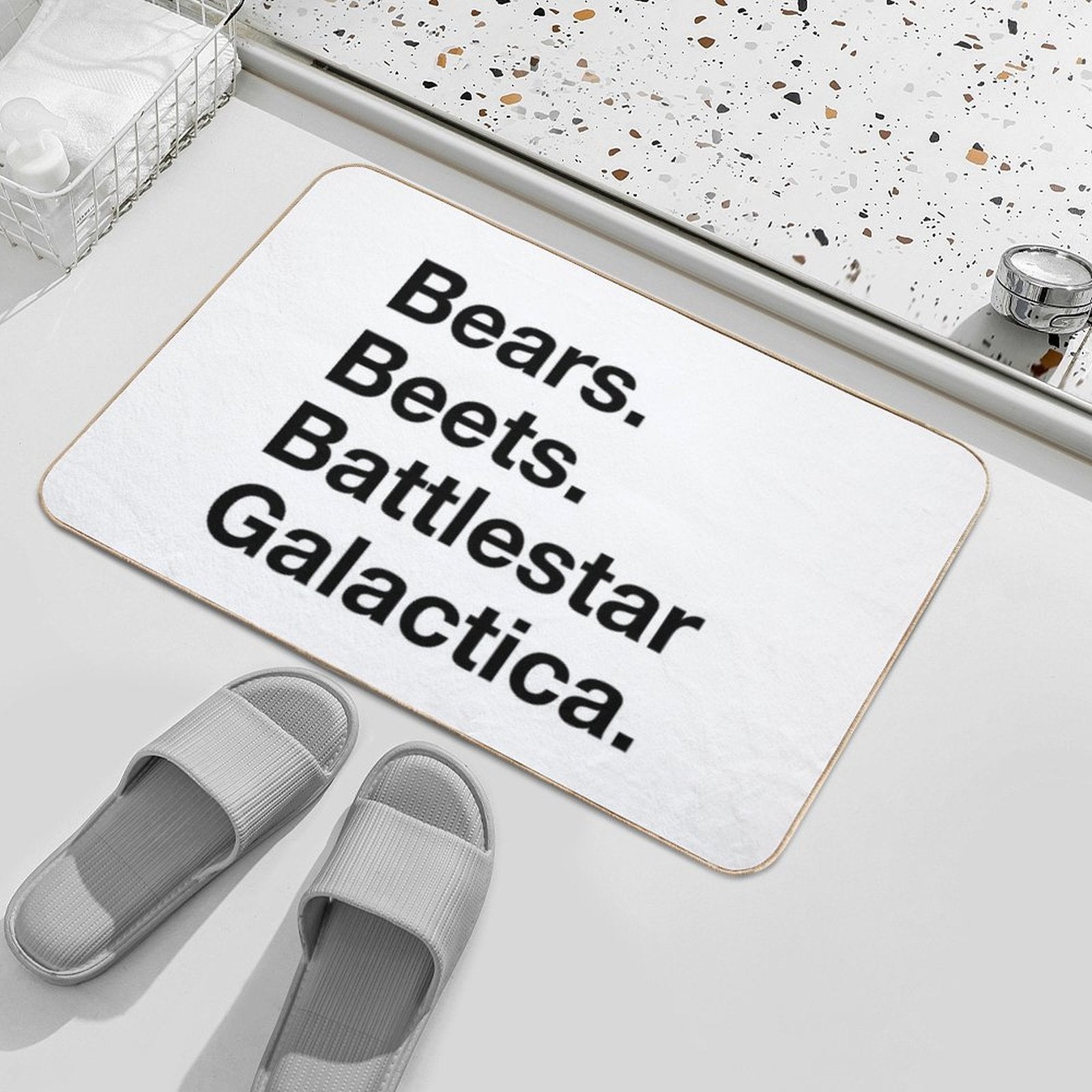 Bears. Beets. Batttlestar Galactica. Durable Bath Mat