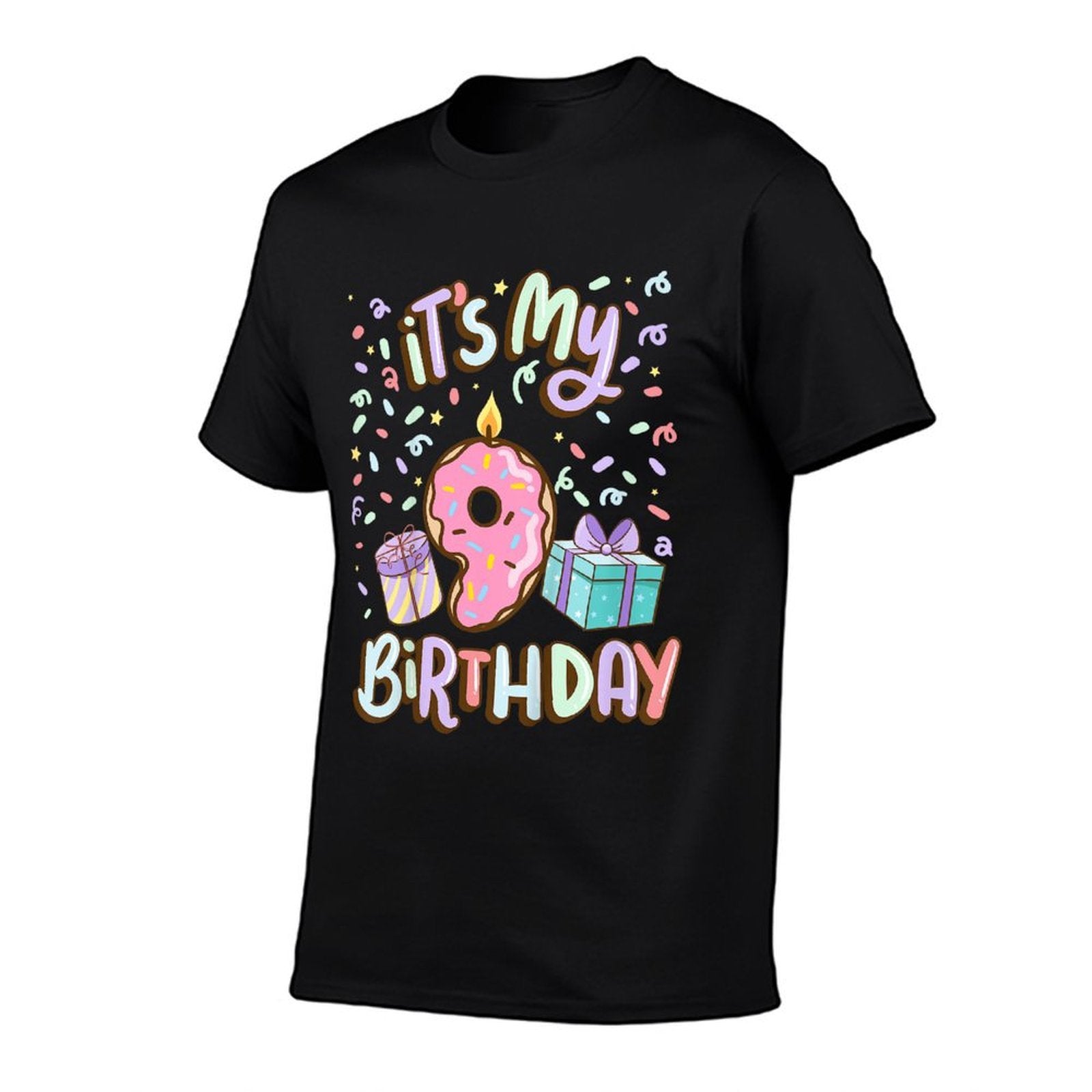 It's My 9th Birthday Cake Donut 9 Year Old Confetti  Slim-fit Cut T-Shirt