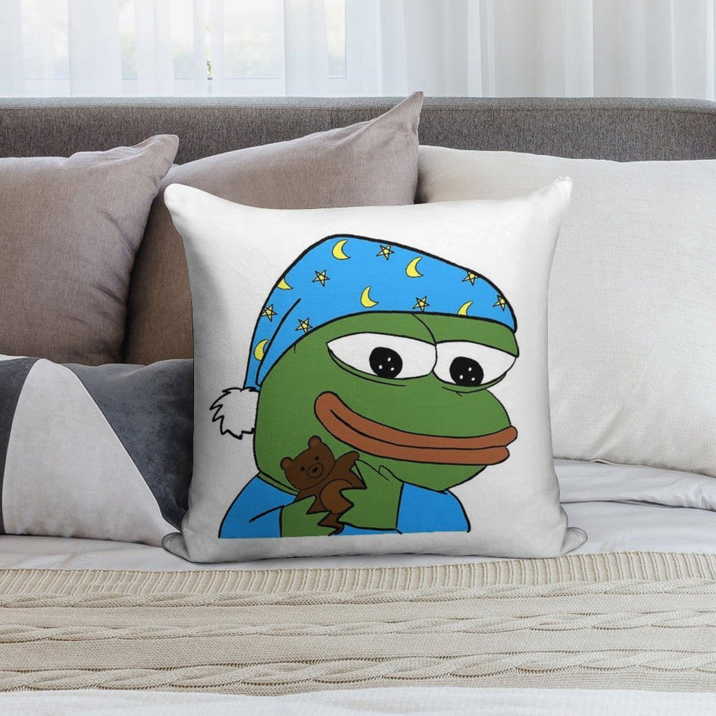 Bedtime Pepe - Sleepo Peepo Soft Short Plush Fabric Throw Pillow