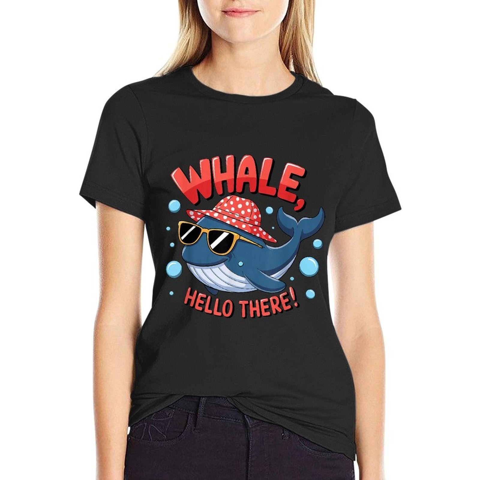 Whale Hello There Playful Cartoon Funny Ocean Fish Lover  Versatile T-Shirt