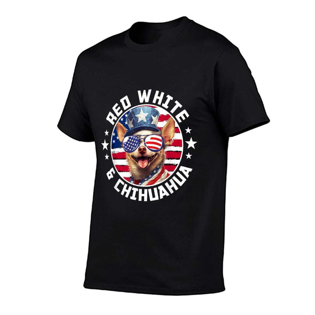 4th Of July Dog Funny Patriotic Red, White  Chihuahua Dog  Vintage-inspired T-Shirt