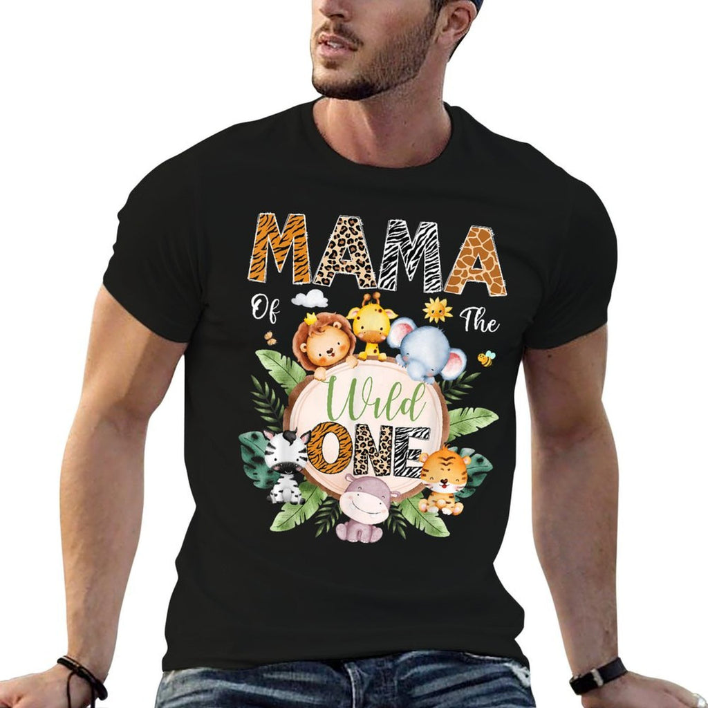 Mama Of The Wild One 1St Birthday Safari Jungle Animal  Durable T-Shirt
