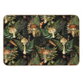 Vintage Toxic Midnight Mushrooms Forest Botanical Night Garden Pattern on Black Nightgarden  Easy To Clean Bath Mat