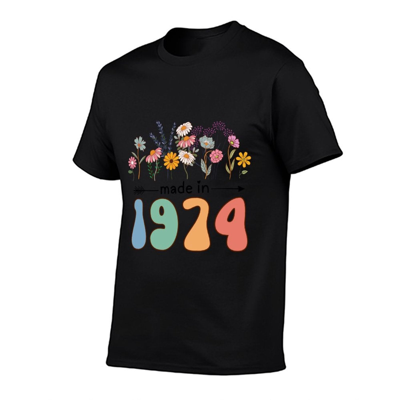 Vintage 50 Years Old Made in 1974 Wildflowers 50th Birthday  Polyester Blend T-Shirt