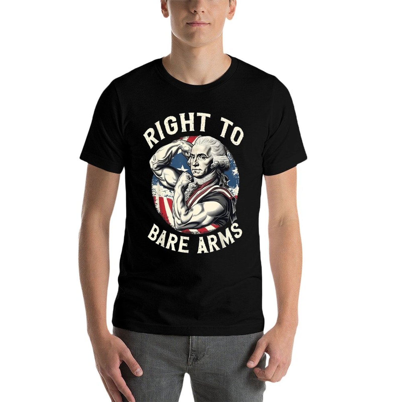 Right To Bare Arms - 4th of July Funny Gym George Washington  Relaxed-fit T-Shirt