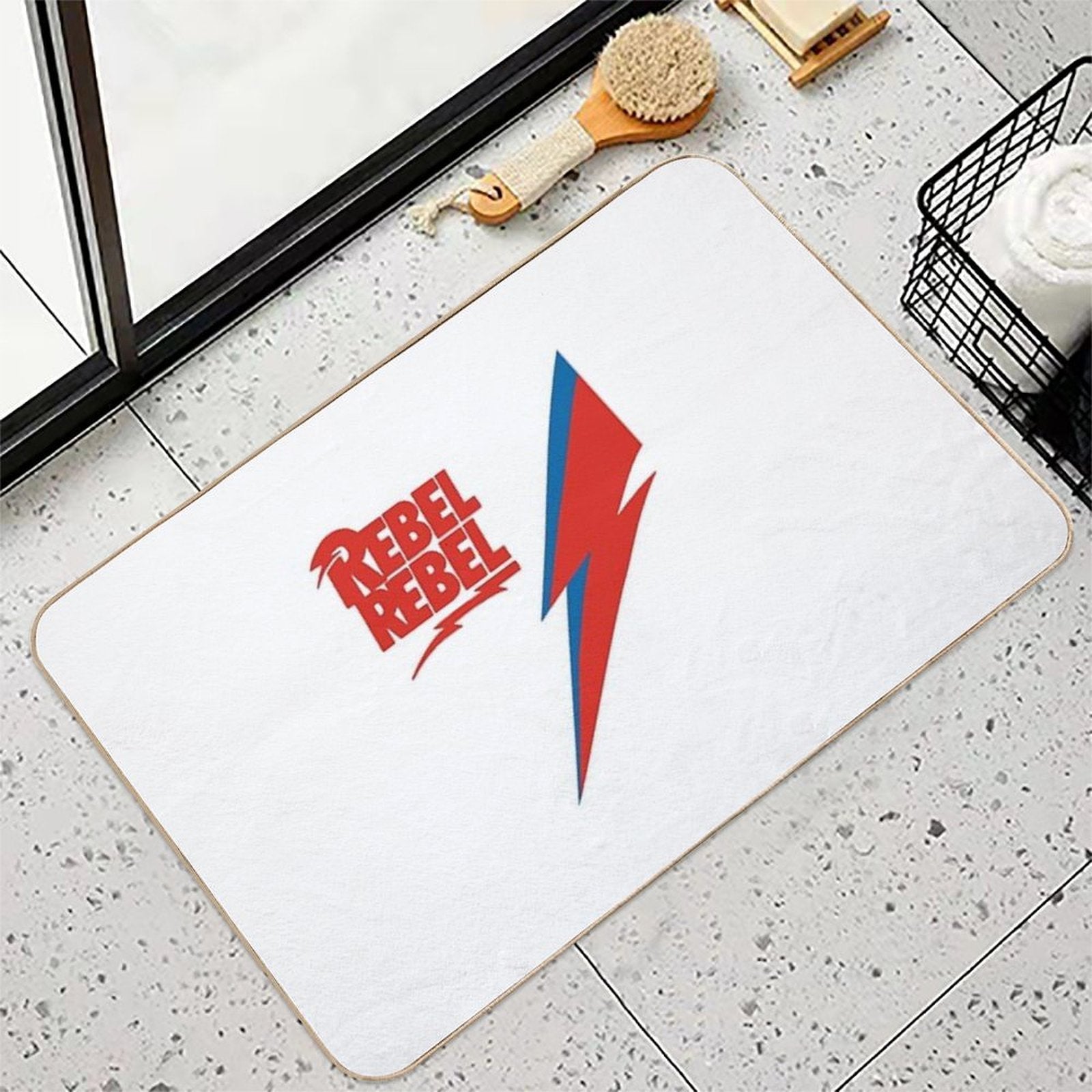 David Bowie Rebel Rebel  Repositionable Bath Mat