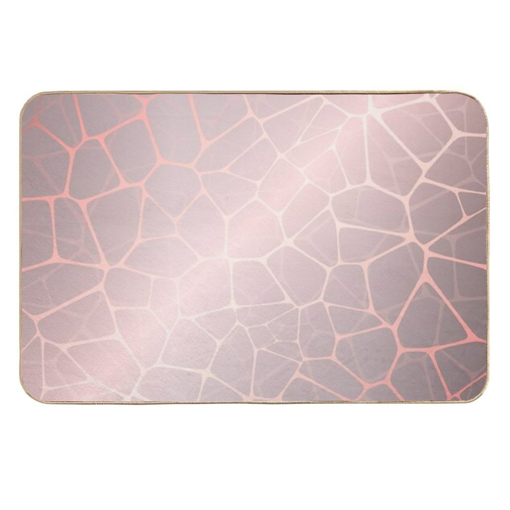 Rose Gold Abstract Shapes  Easy To Clean Bath Mat