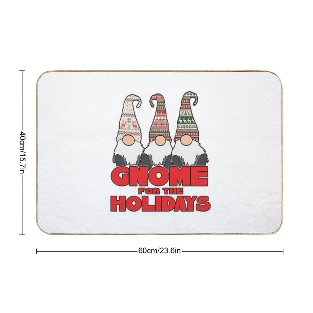 3 Nordic Gnomes Gnome for The Holidays Christmas  Anti-Trip Bath Mat