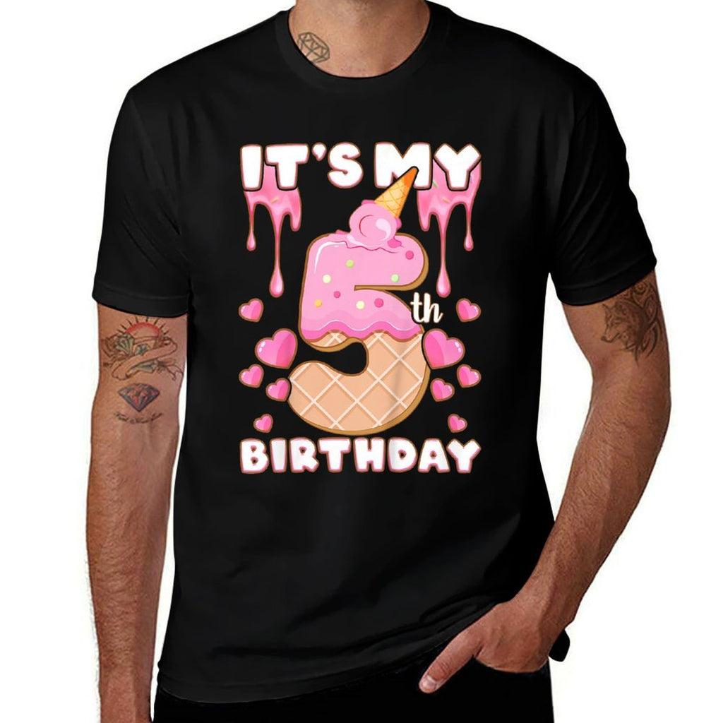 Birthday, Girl 5 Years, Ice Cream, It's My 5th Birthday  Quick-drying T-Shirt