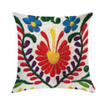 Mexican Flowers Soft Reinforced Edging Throw Pillow