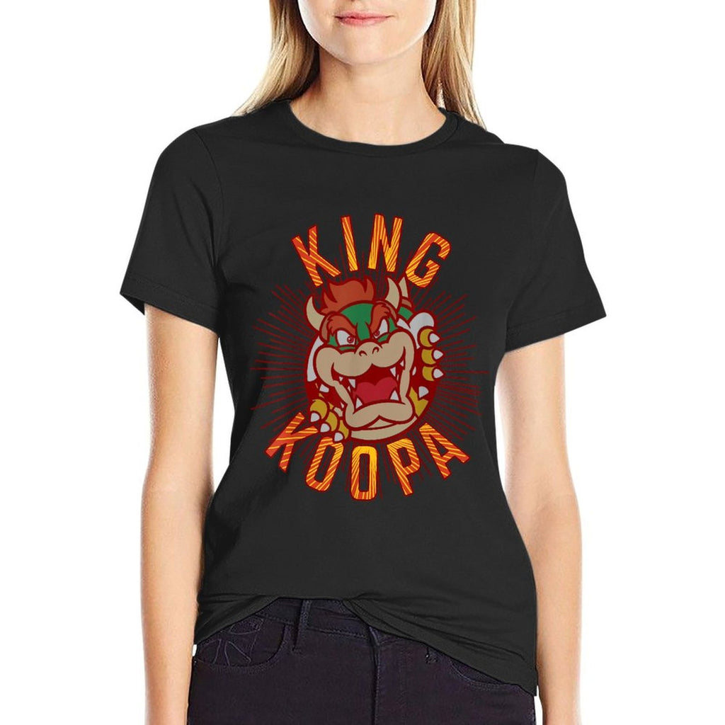 Super Mario King Koopa Bowser Vintage Nintendo Portrait  Slim-fit Cut T-Shirt
