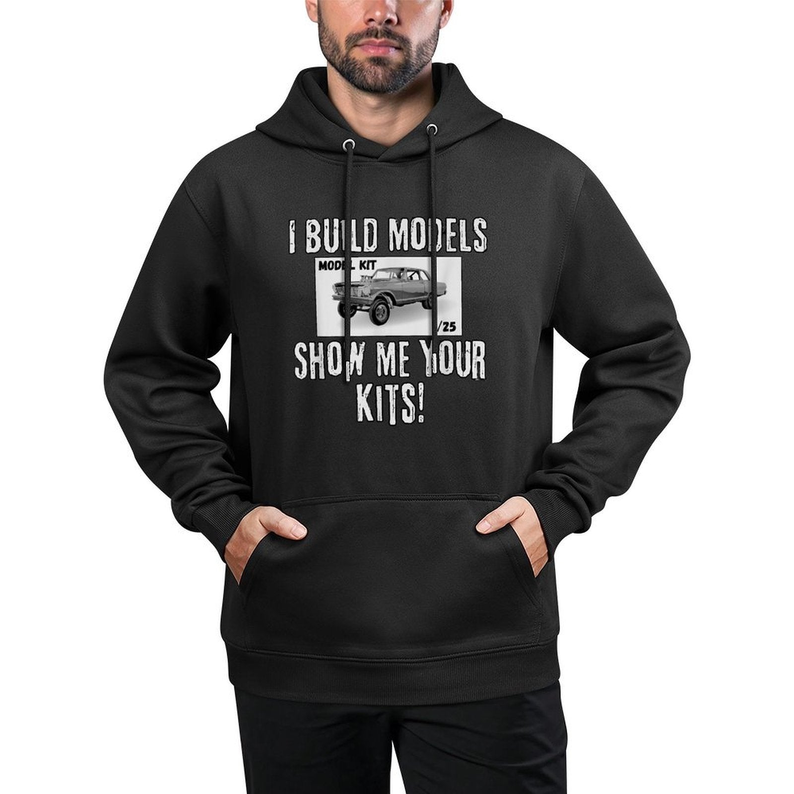 I Build Model Kits, 125 Scale Hobby, Cars, Trucks, Dragster Breathable Fabric Hoodie