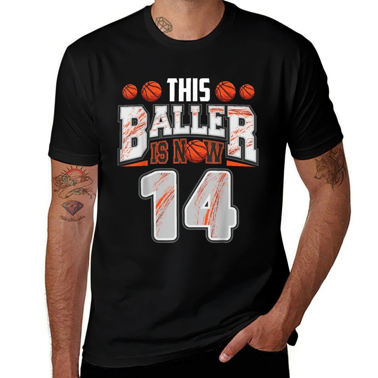 Basketball Player 14 Years Old Boy Basketball 14th Birthday  Durable T-Shirt