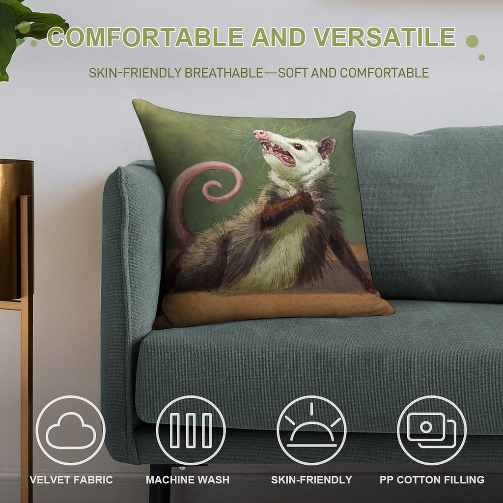 Amateur Opossum Actress Soft Fade-Resistant Throw Pillow