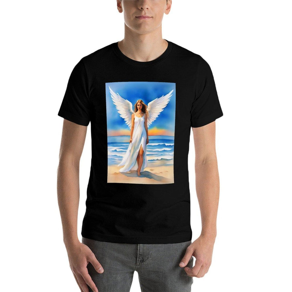 Angel on The Beach at Twilight Premium  Easy-care T-Shirt