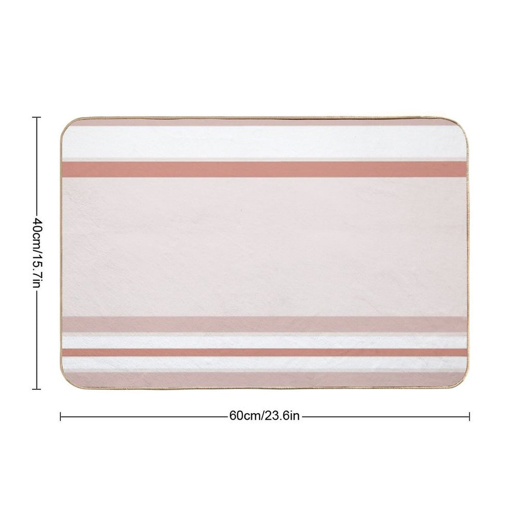 Line Art Neutral Peach  Absorbent Bath Mat
