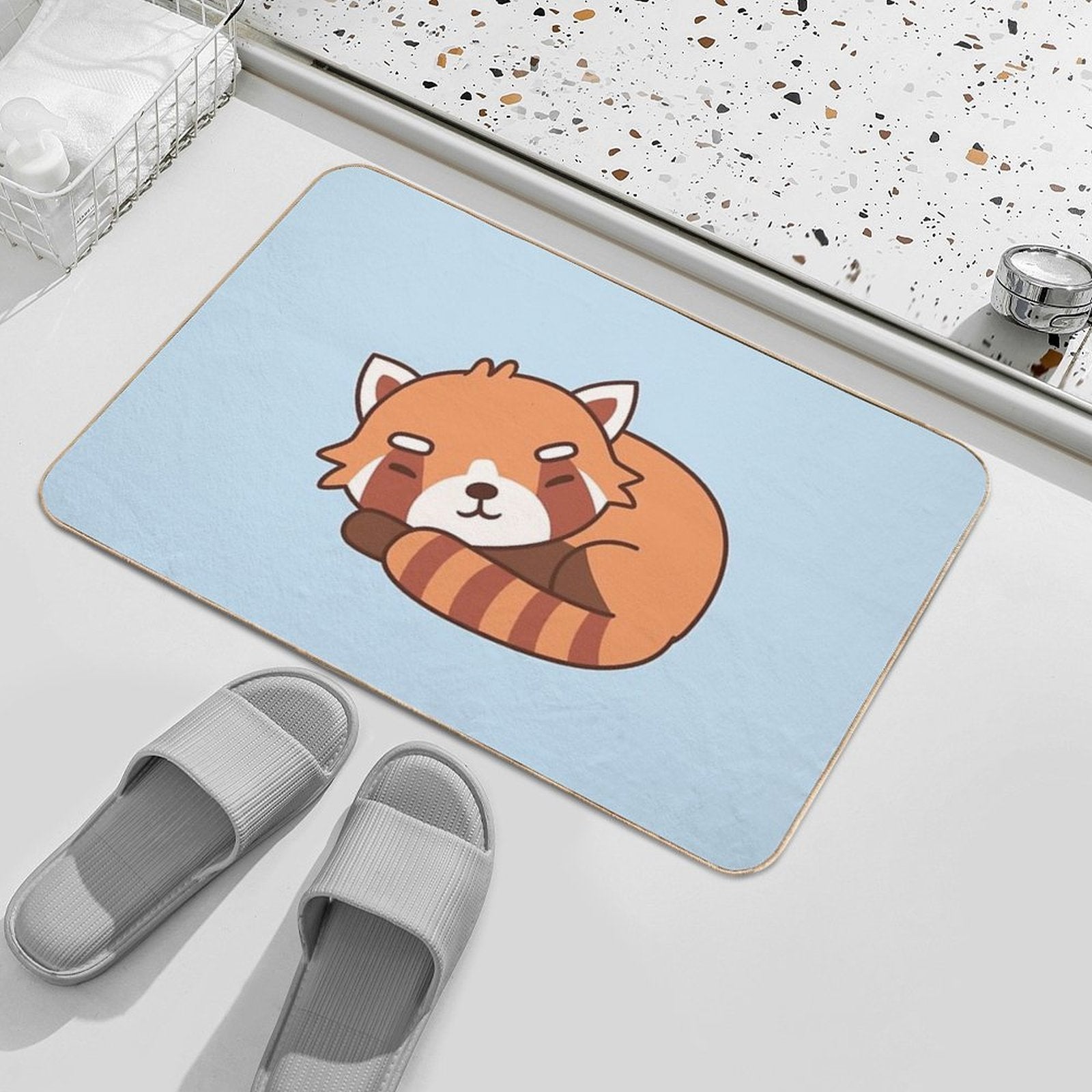 Cute Sleeping Red Panda  Versatile Bath Mat