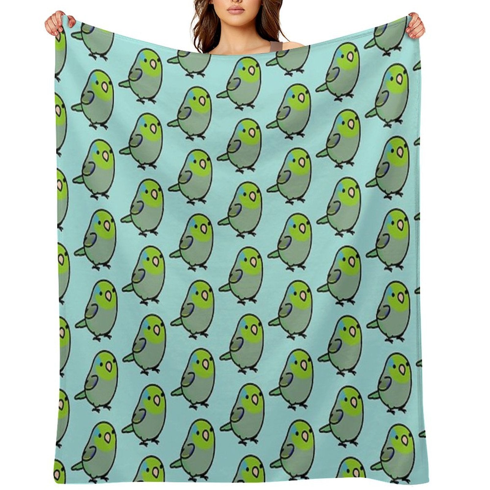 Chubby Green Parrotet All-season Throw Blanket