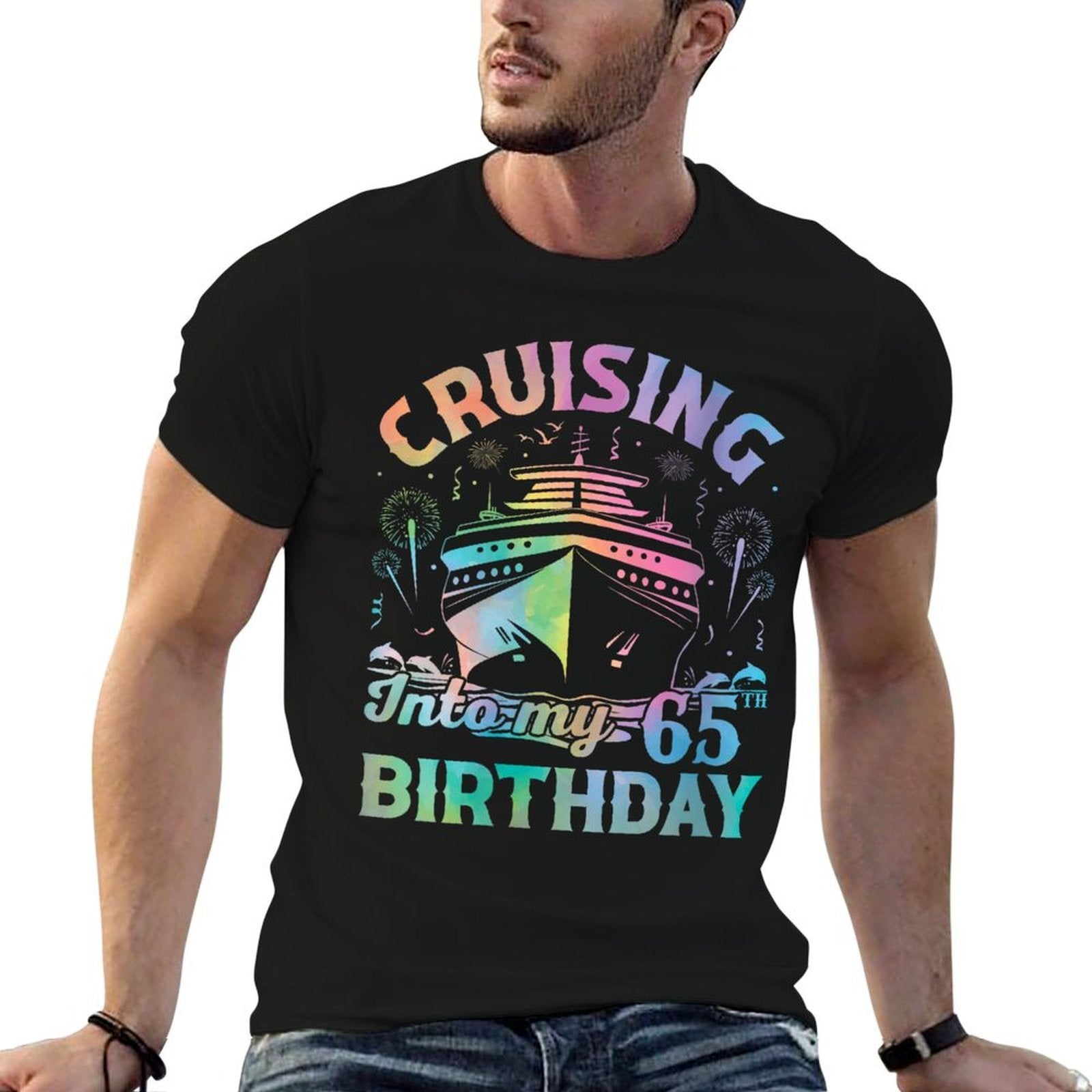 65 Year Old Birthday Tie Dye Cruising Into My 65th Birthday  Classic T-Shirt
