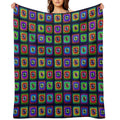Vintage Granny Squares Print Wrinkle-free Throw Blanket