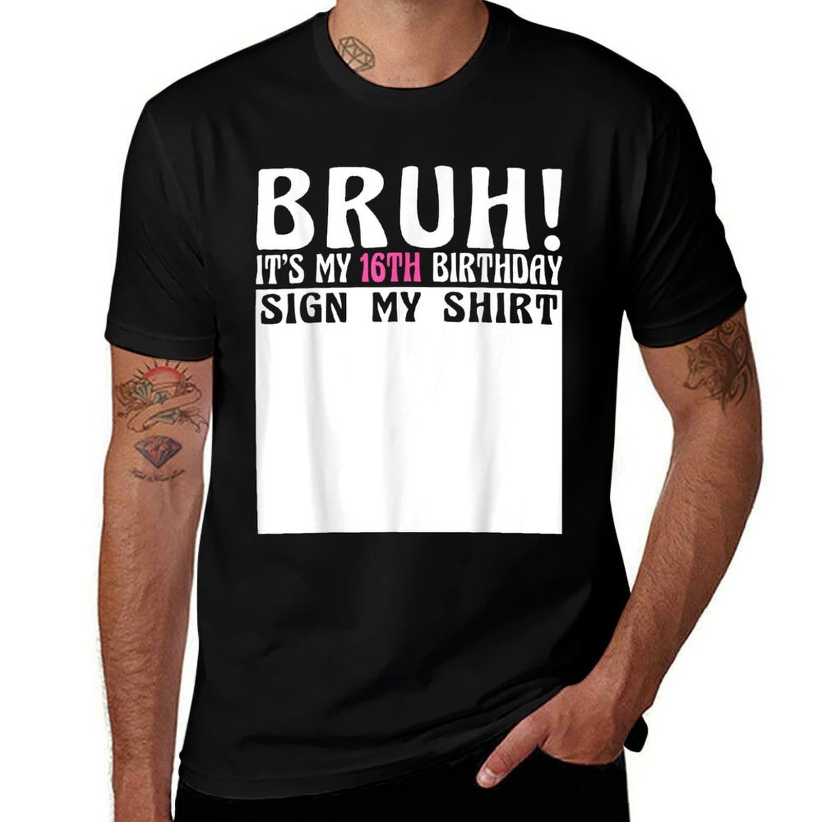 Bruh Its My 16th Birthday Sign My 16 Year Old Birthday  Polyester Blend T-Shirt