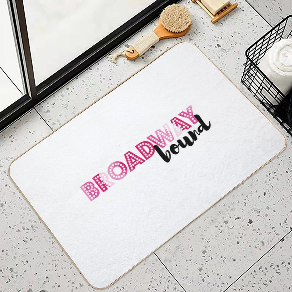 Broadway Bound Pink Tie Dye  Easy To Clean Bath Mat