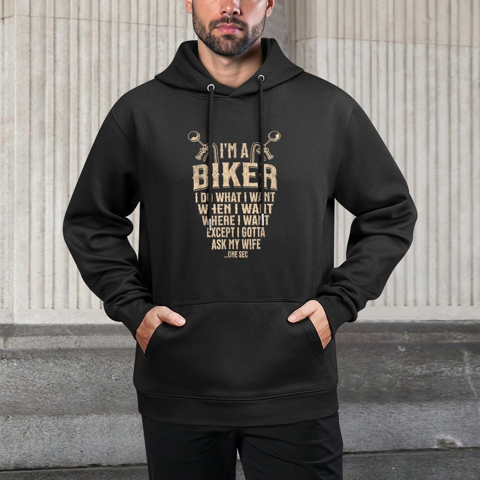 I’m A Biker I Do What I Want Funny Motorcycle Rider Men Customizable Surface Hoodie