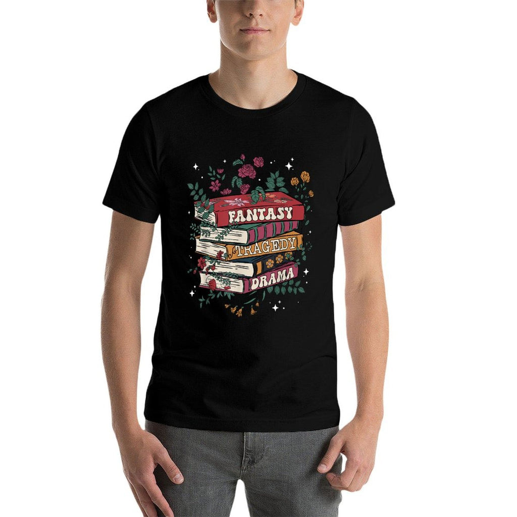 Retro Floral Subtle Book Fantasy Drama Tragedy  Affordable Price T-Shirt