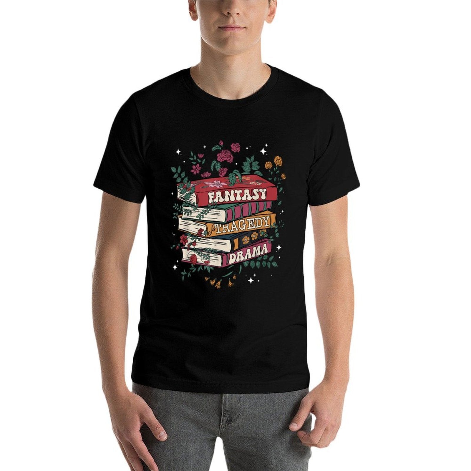 Retro Floral Subtle Book Fantasy Drama Tragedy  Affordable Price T-Shirt