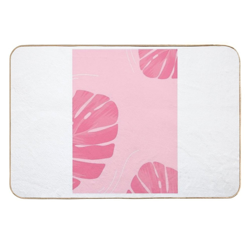 Pink Flowers Art  Repositionable Bath Mat