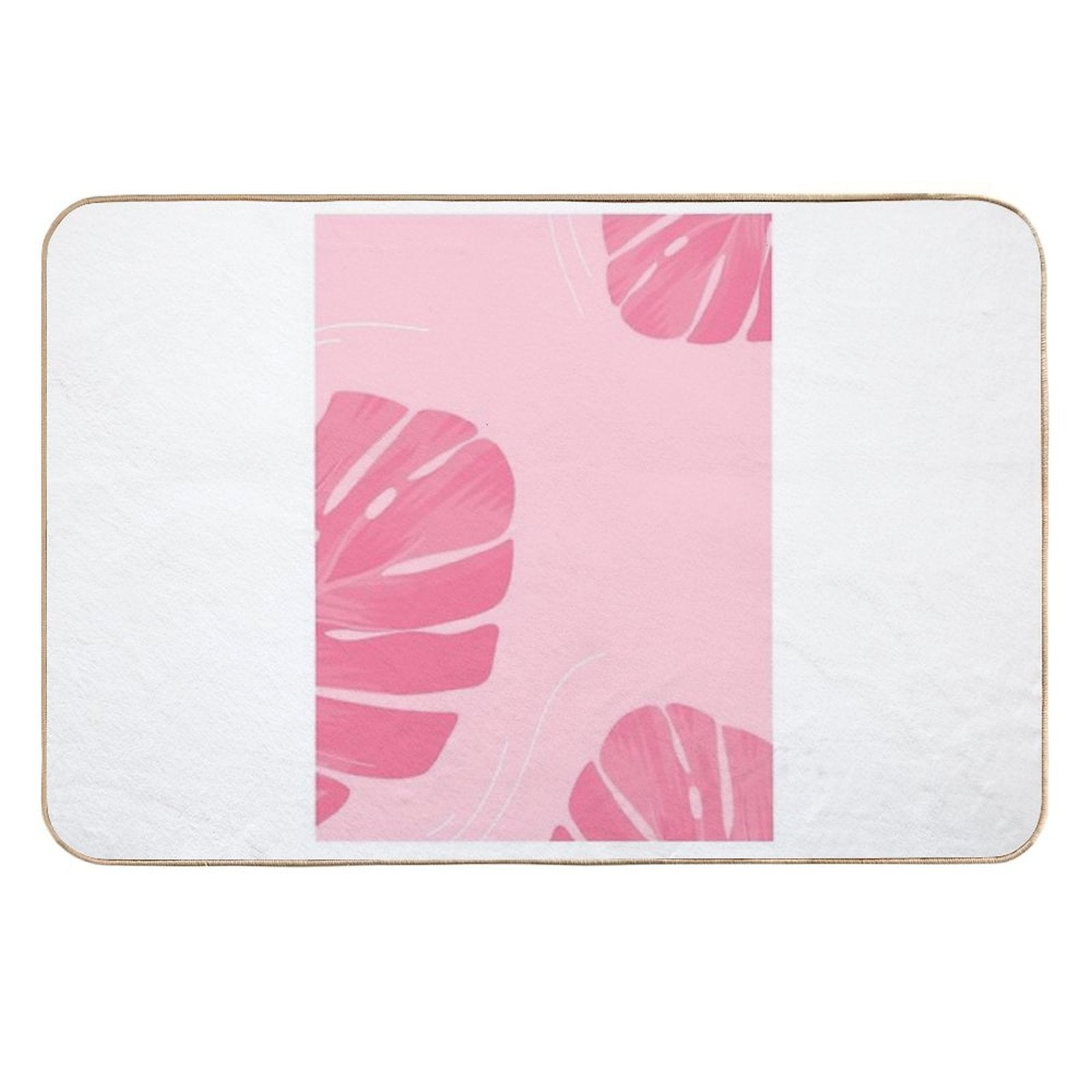 Pink Flowers Art  Repositionable Bath Mat