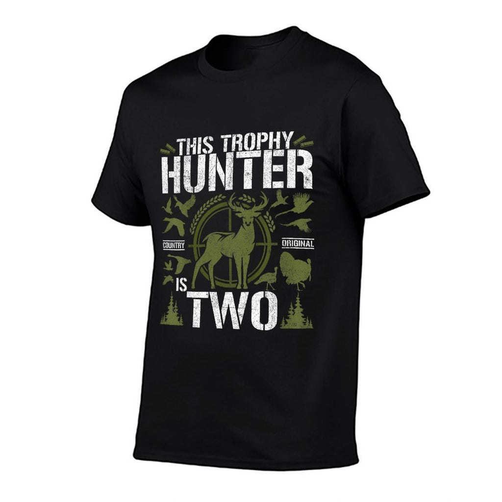 Kids 2 Year Old Hunting Birthday Party Duck Deer Hunter 2nd Gift  Summer-ready Fabric T-Shirt