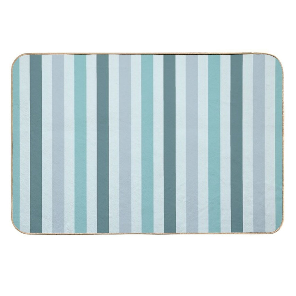Color Block Lines V  Easy To Clean Bath Mat