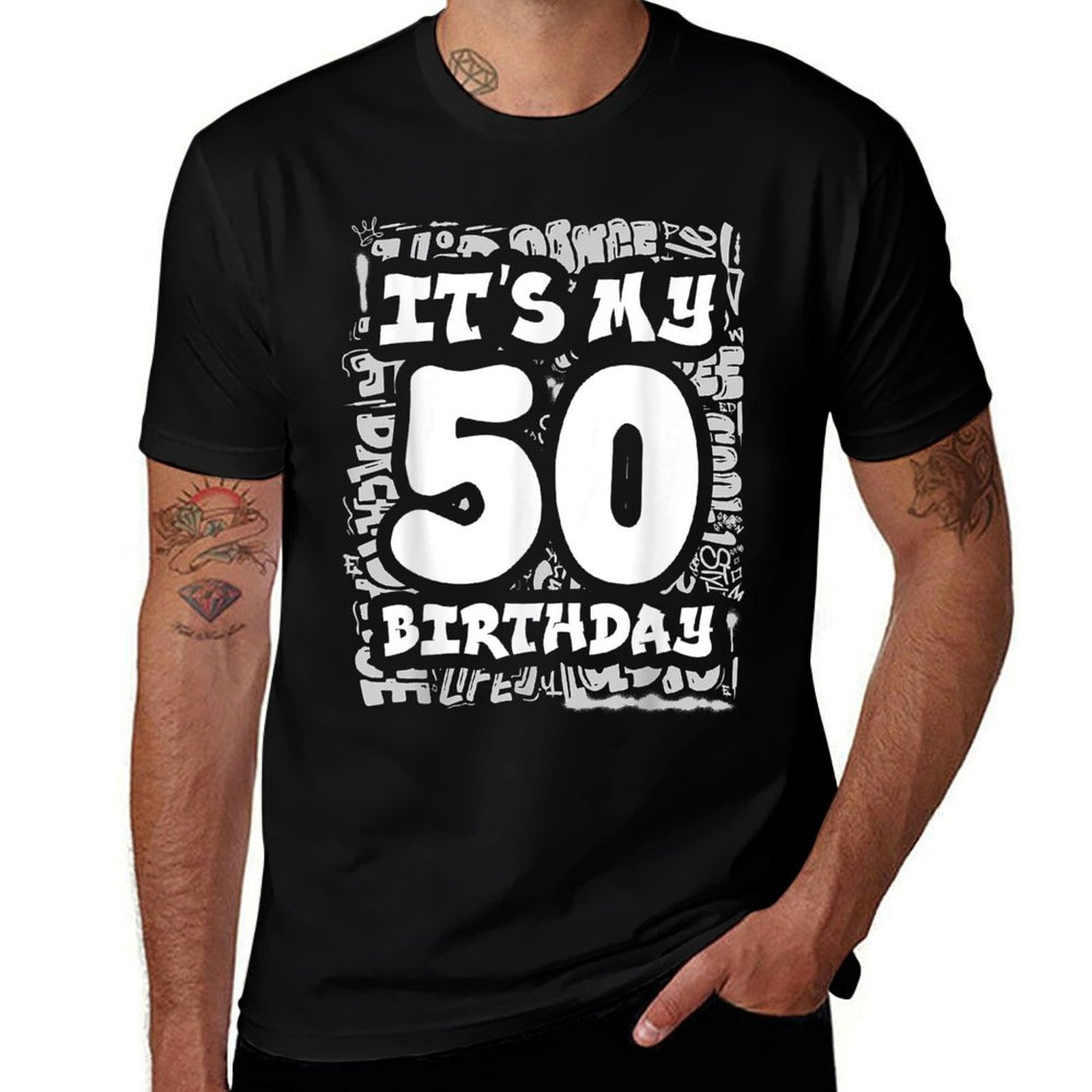 It's My 50th Birthday With Hip Hop And Graffiti Street Comfortable T-Shirt