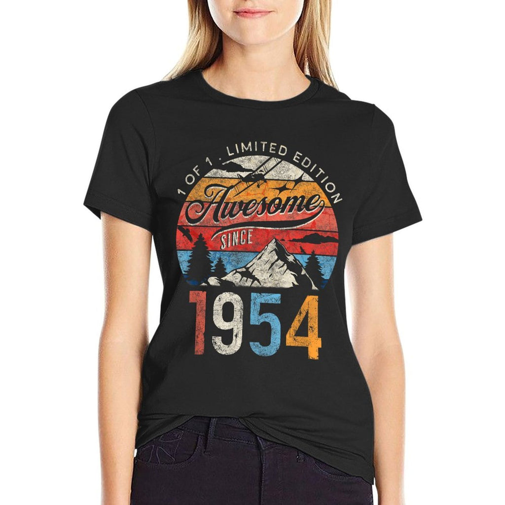 70 Year Old Vintage 1954 Limited Edition 70th Birthday  Heathered Texture T-Shirt