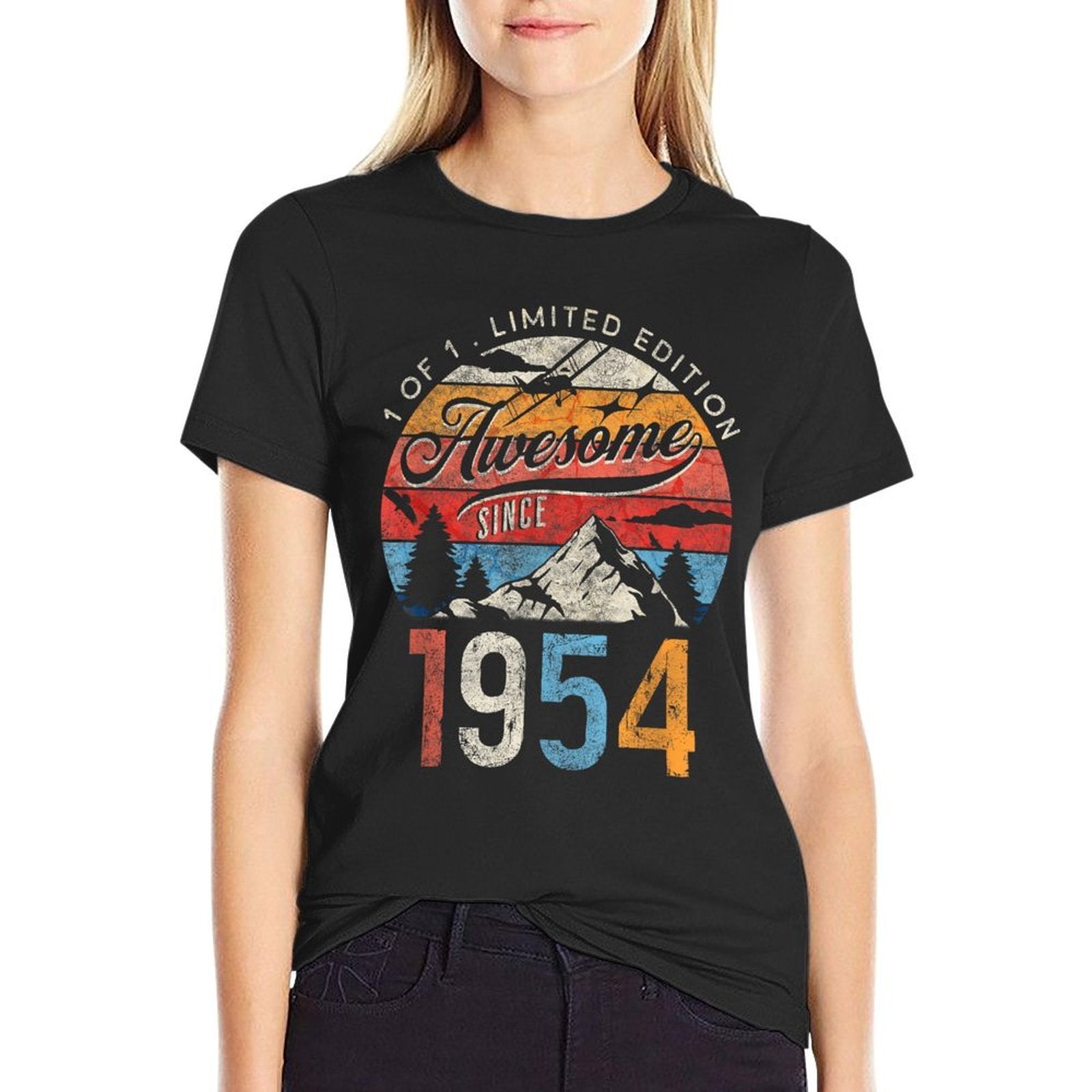 70 Year Old Vintage 1954 Limited Edition 70th Birthday  Heathered Texture T-Shirt