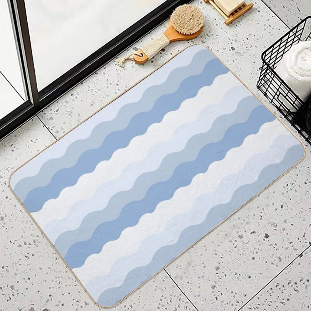 Ocean Waves Pattern  Non-Slip Bath Mat