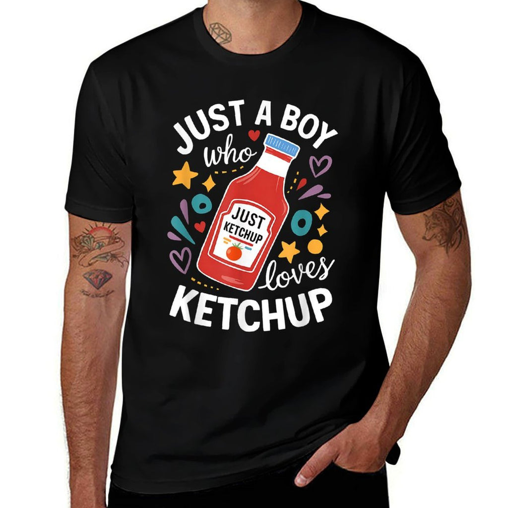 Funny Ketchup Costume Kids Just A Boy Who Loves Ketchup  Eco-friendly Material T-Shirt